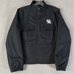 University of Kentucky Wildcats Jacket Womens Medium Black Antigua Windbreaker